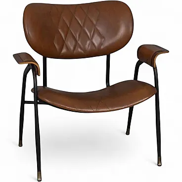 Leather chair by Gastone Rinaldi for Rima, 1950s