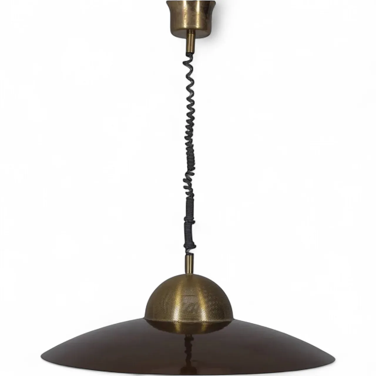 Metal rolling chandelier, 1970s 11