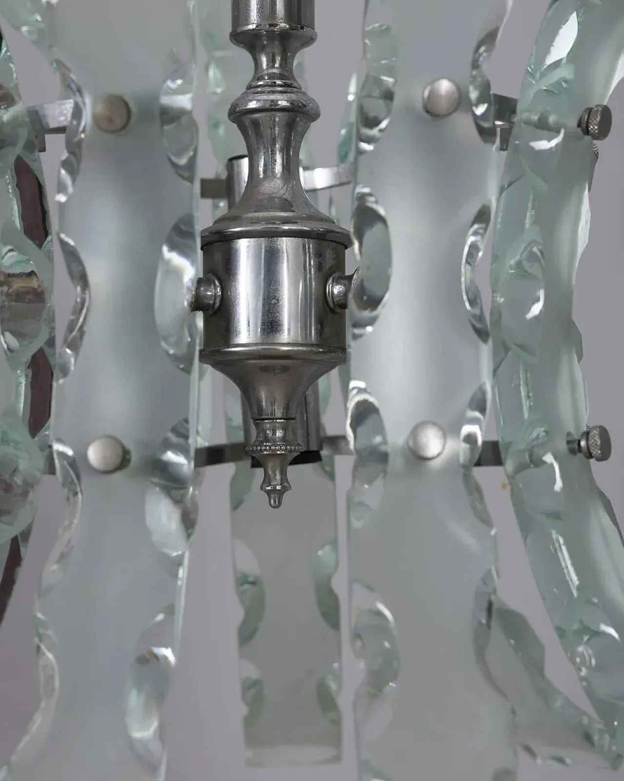 Worked glass chandelier by Zeroquattro, 1970s 9