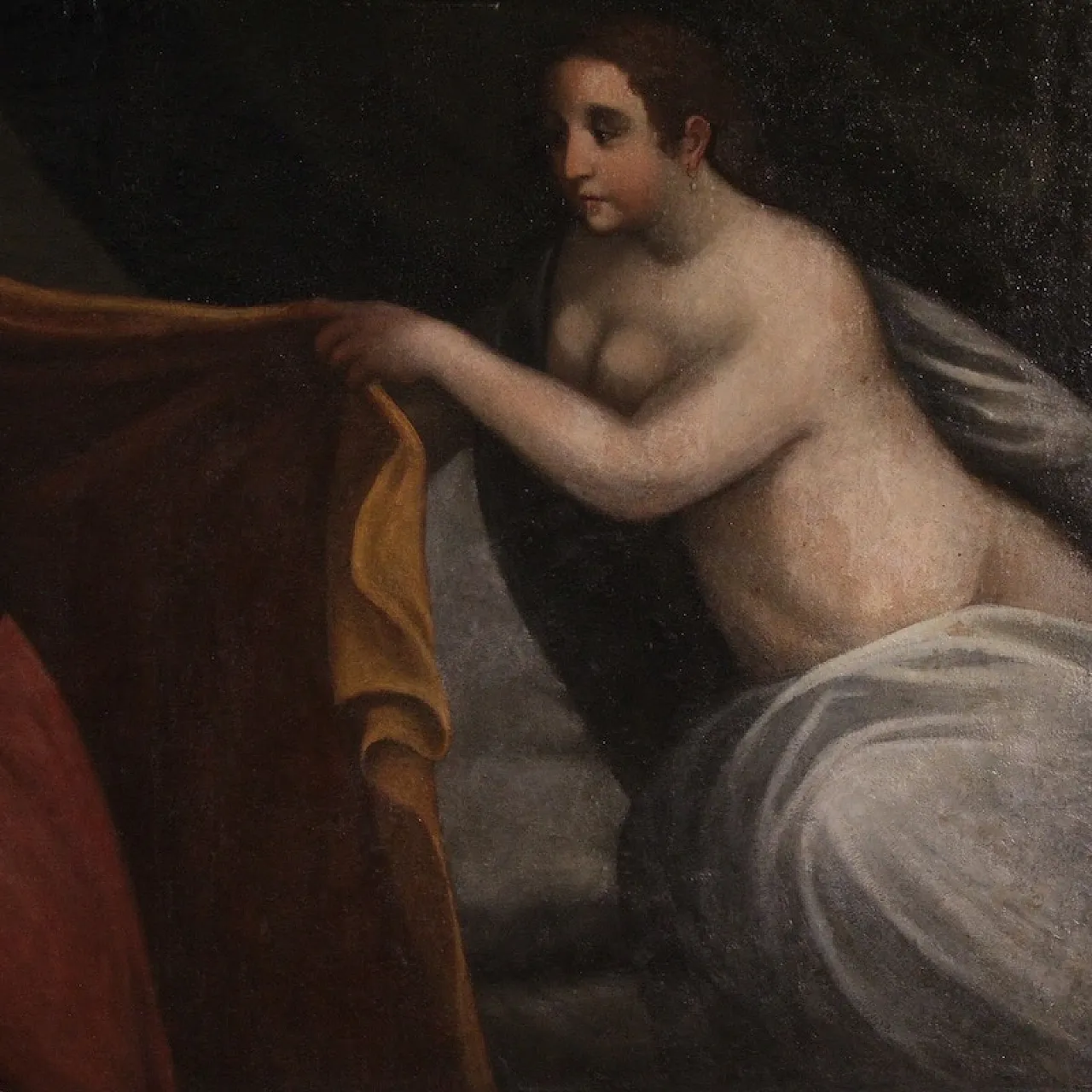 Dipinto italiano Giuseppe e la moglie di Putifarre, '600 17