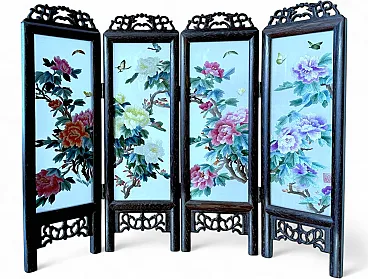 Double-sided tabletop screen, Suzhou silk embroidery, 1950s