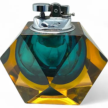 Murano Sommerso glass table lighter by Flavio Poli for Seguso, 1960s