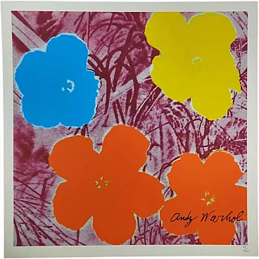 Andy Warhol, Flowers, limited edition lithograph by CMOA, 1980s