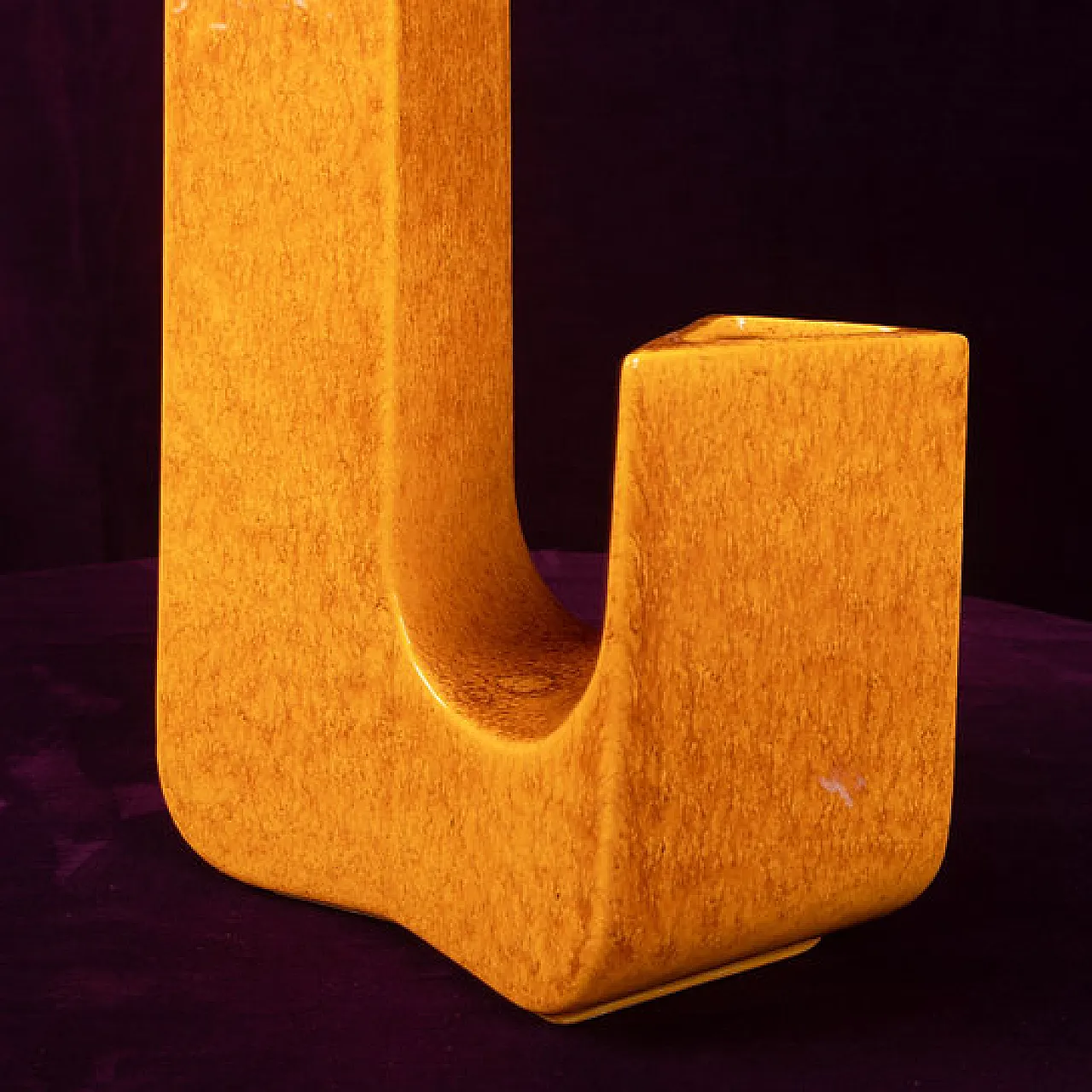 Sculptural amber ceramic Space Age vase, 1970s 11