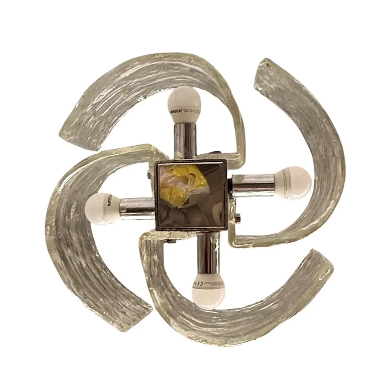 Mazzega 4-light Murano glass chandelier, 1970s 5