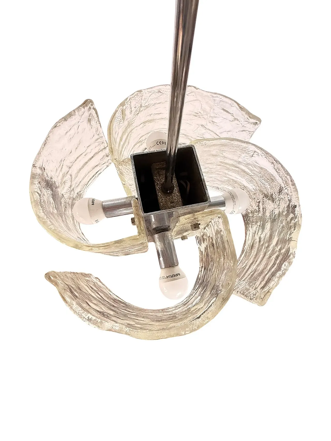 Mazzega 4-light Murano glass chandelier, 1970s 6