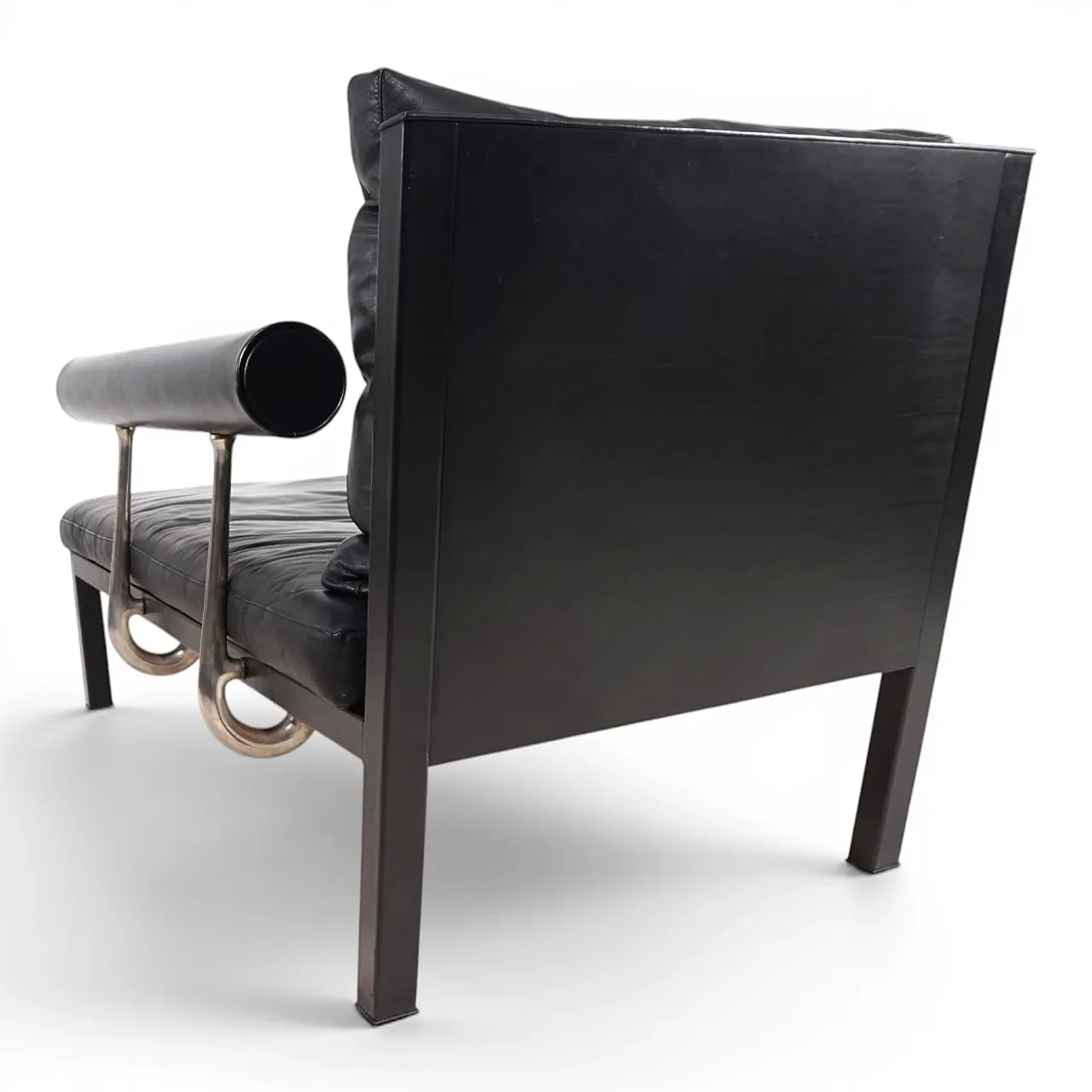 Leather chaise lounge by Antonio Citterio for B&B Italia Baisity, 1980 3