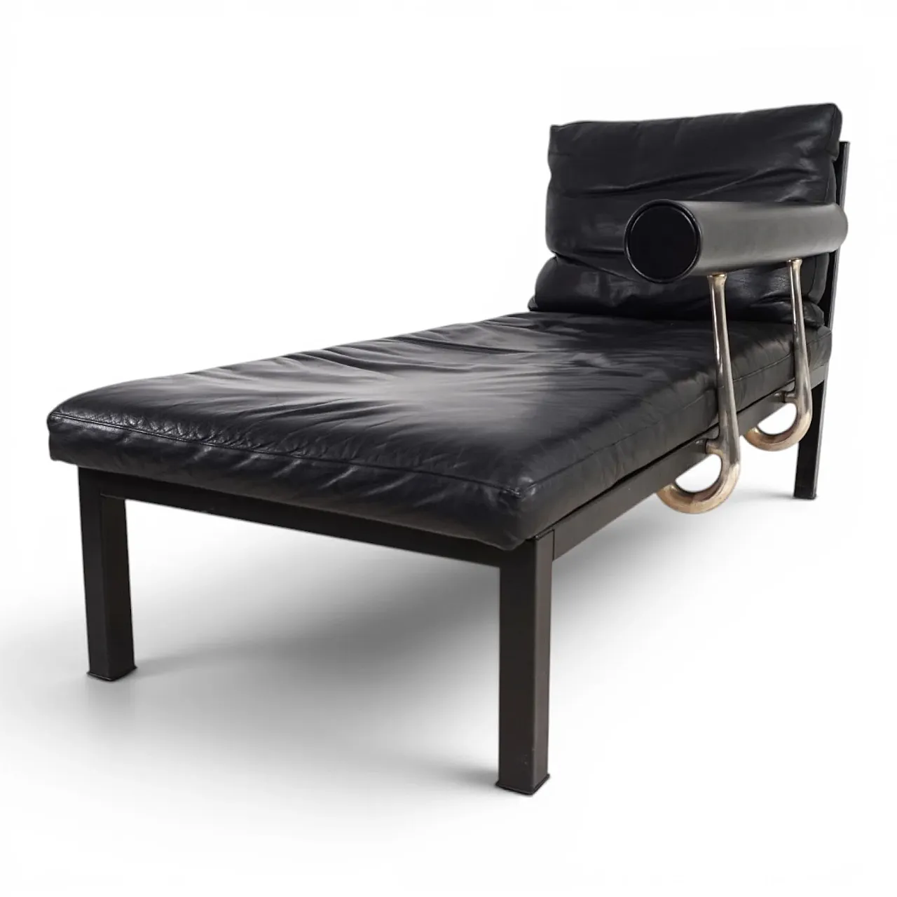 Leather chaise lounge by Antonio Citterio for B&B Italia Baisity, 1980 5