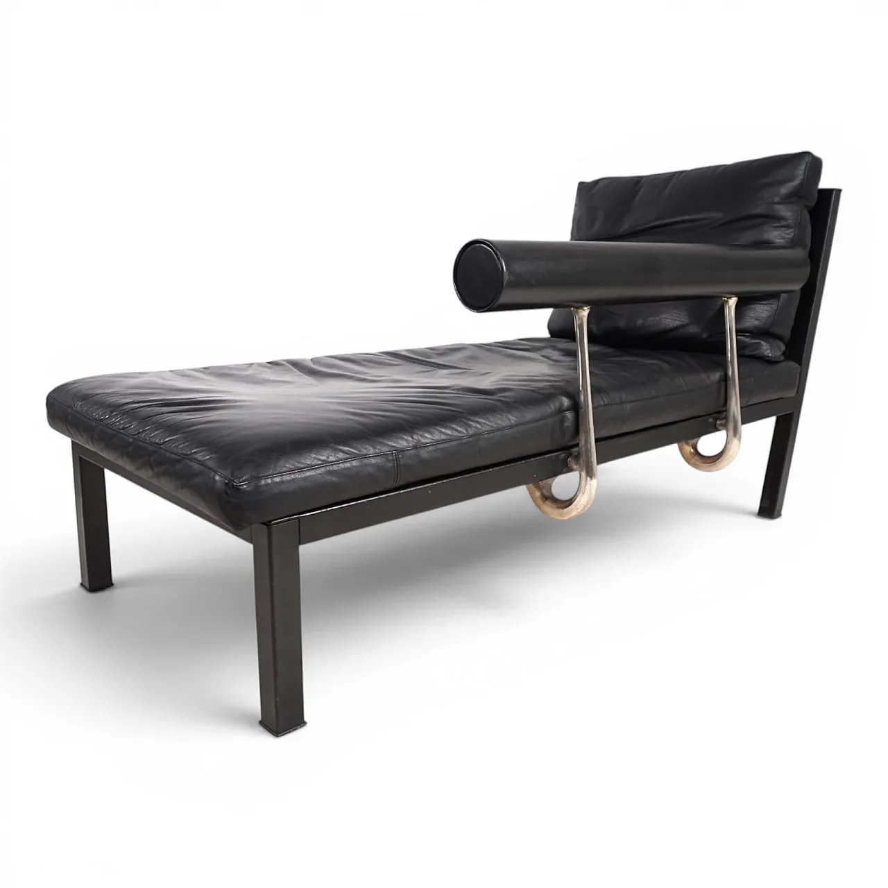 Leather chaise lounge by Antonio Citterio for B&B Italia Baisity, 1980 11