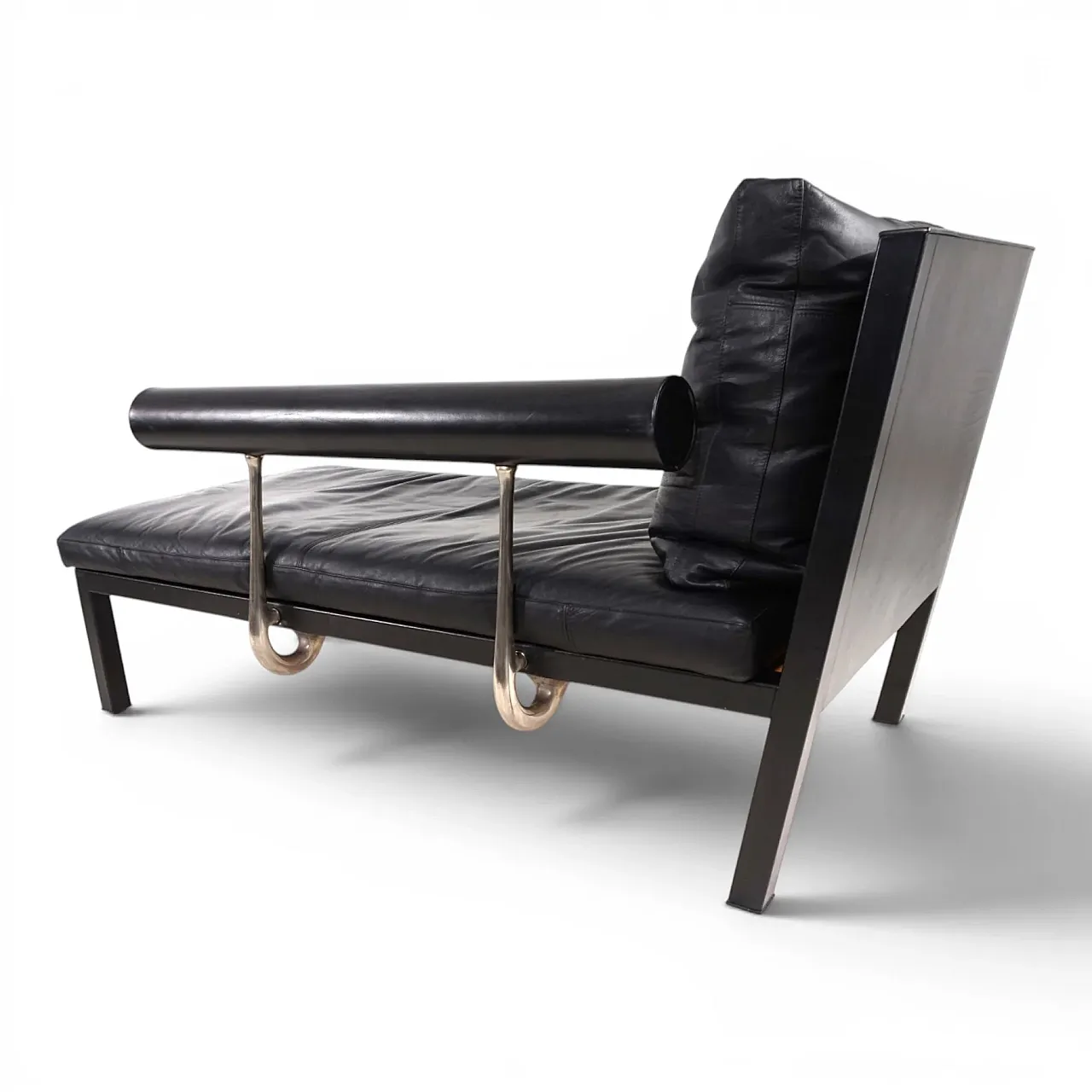 Leather chaise lounge by Antonio Citterio for B&B Italia Baisity, 1980 12