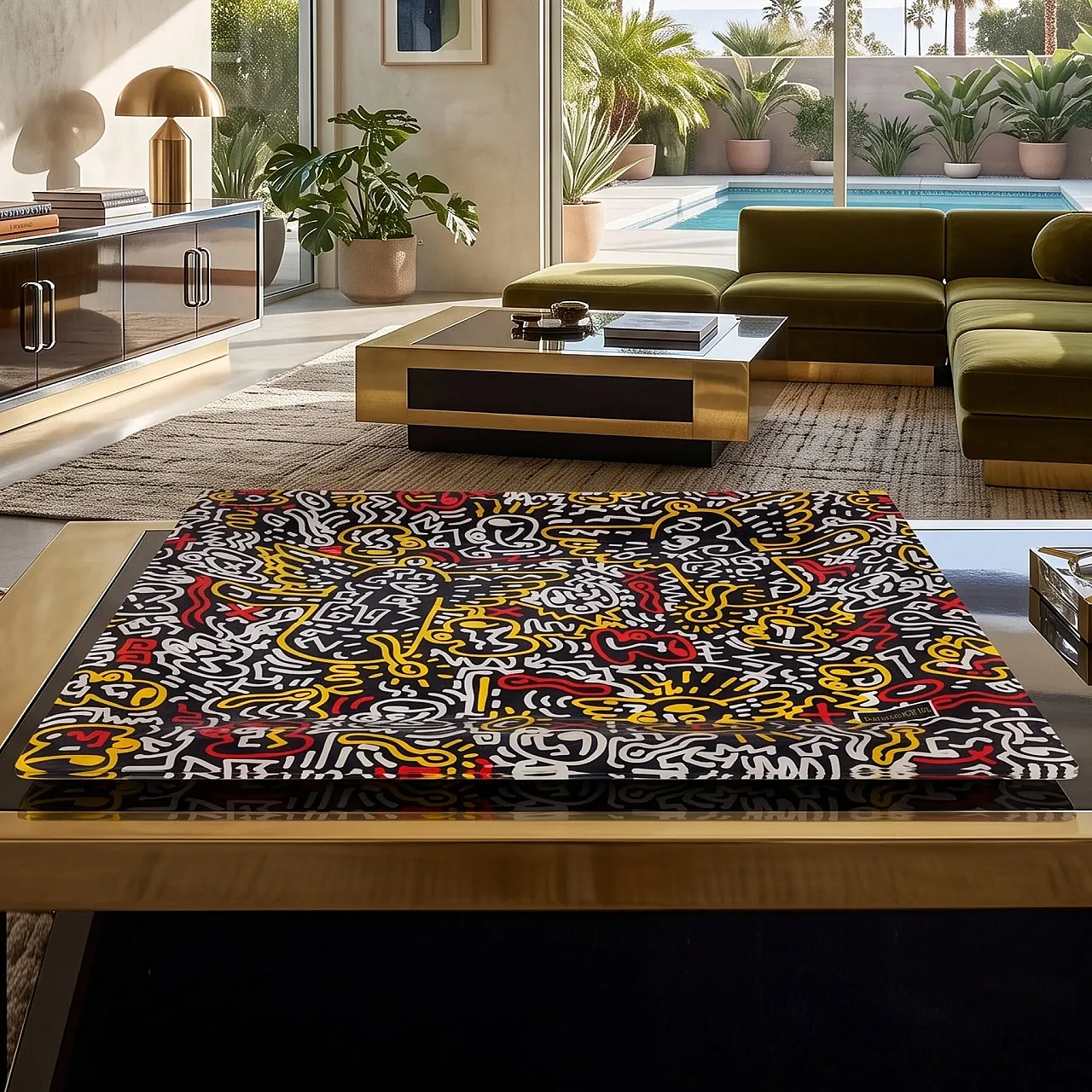 Pop Art Keith Haring serving tray by Café des Arts, 1990s 2