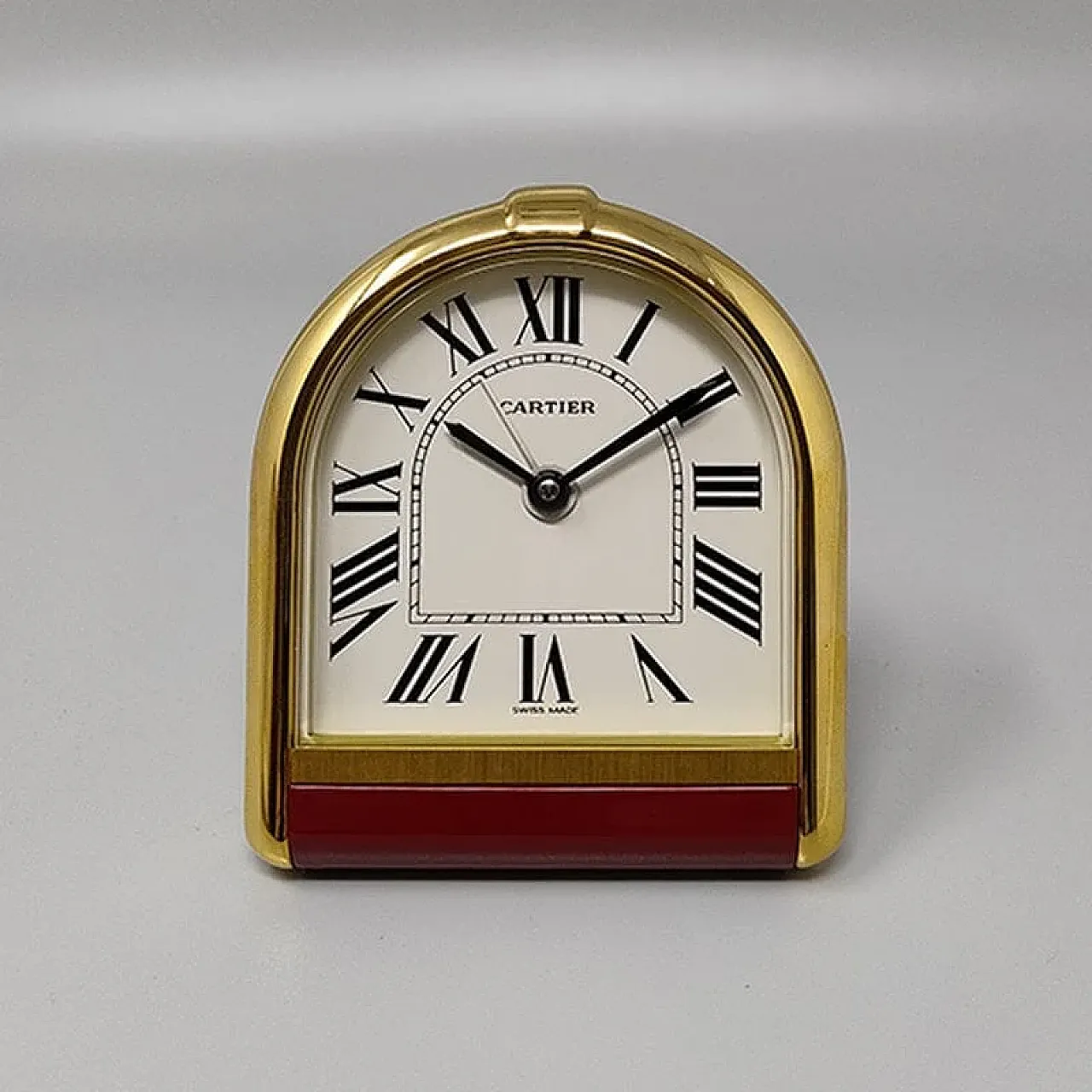 Cartier Romane 18K Gold alarm clock, 1980s 1