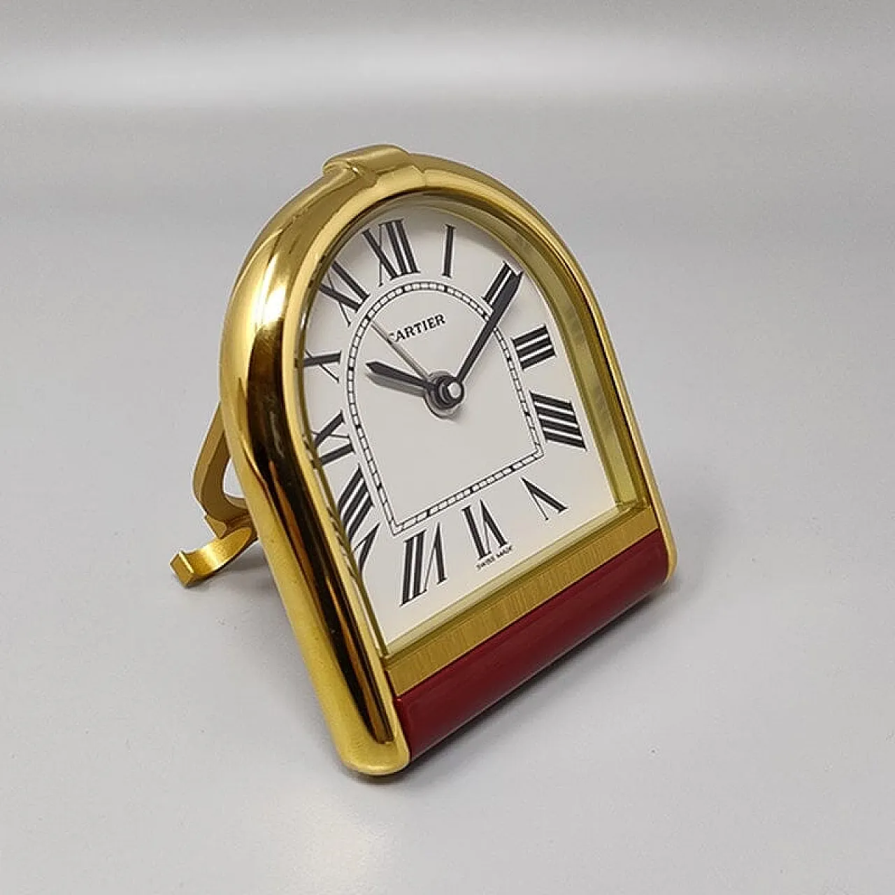 Cartier Romane 18K Gold alarm clock, 1980s 4