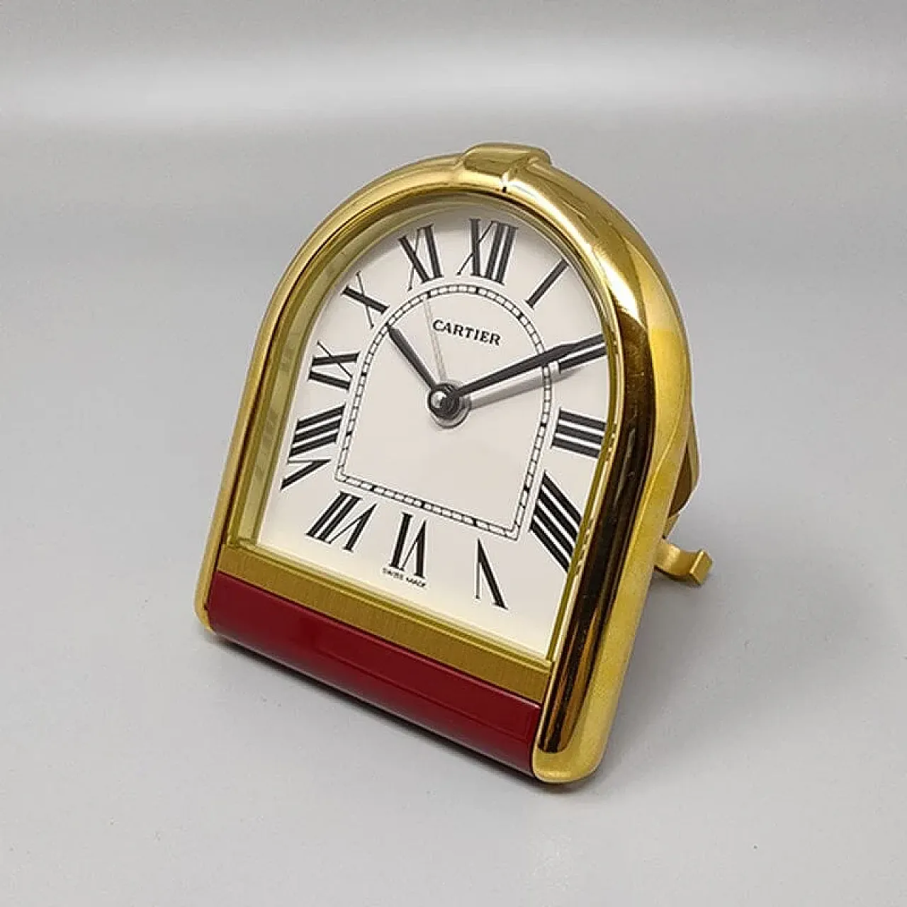 Cartier Romane 18K Gold alarm clock, 1980s 5