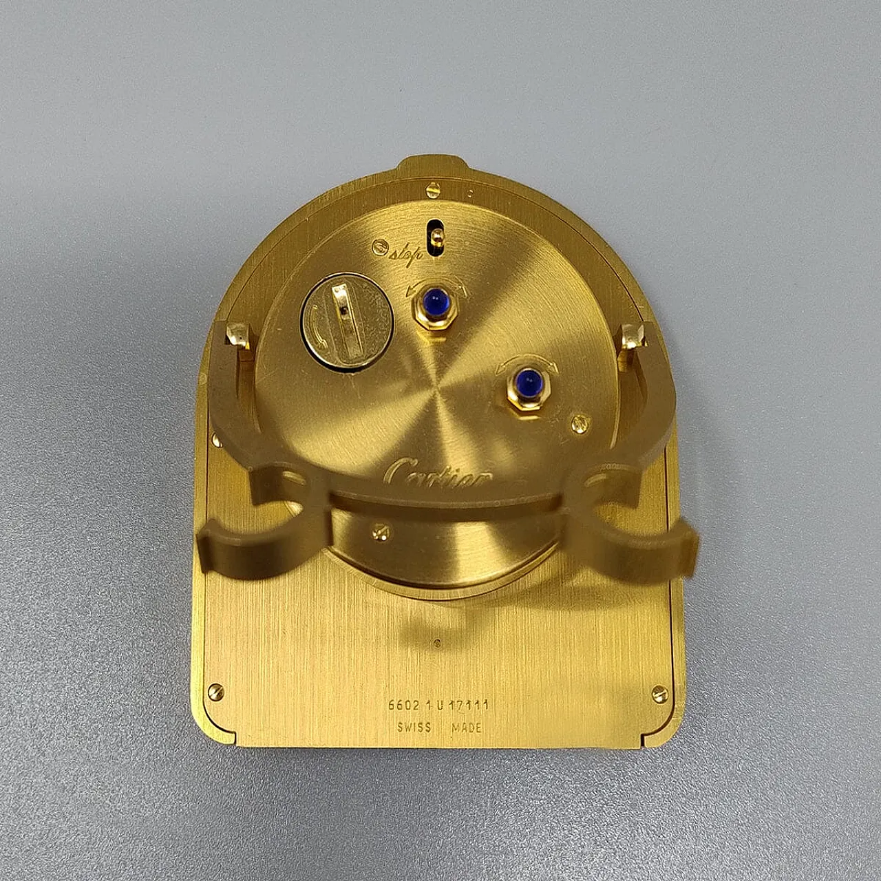 Cartier Romane 18K Gold alarm clock, 1980s 6