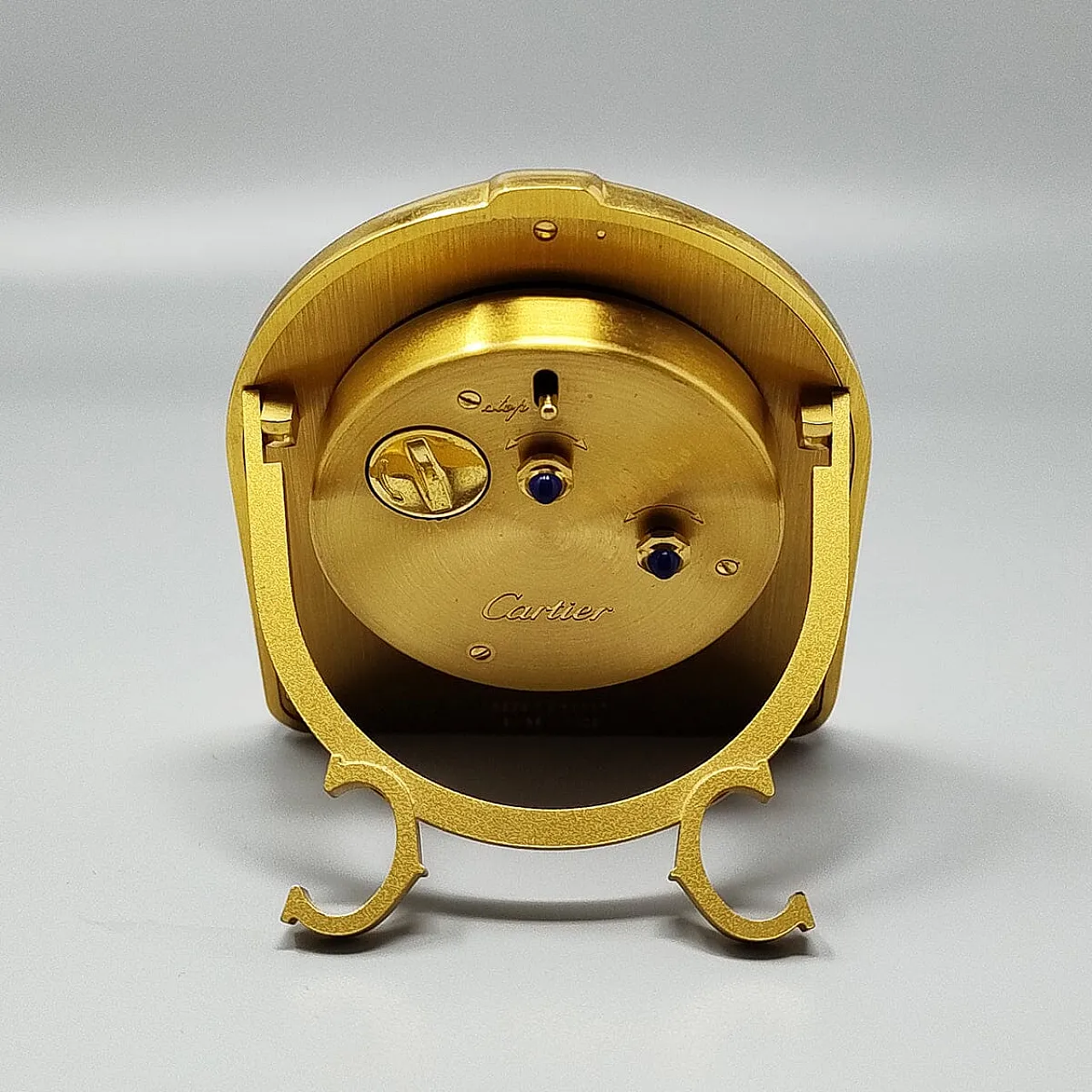 Cartier Romane 18K Gold alarm clock, 1980s 7