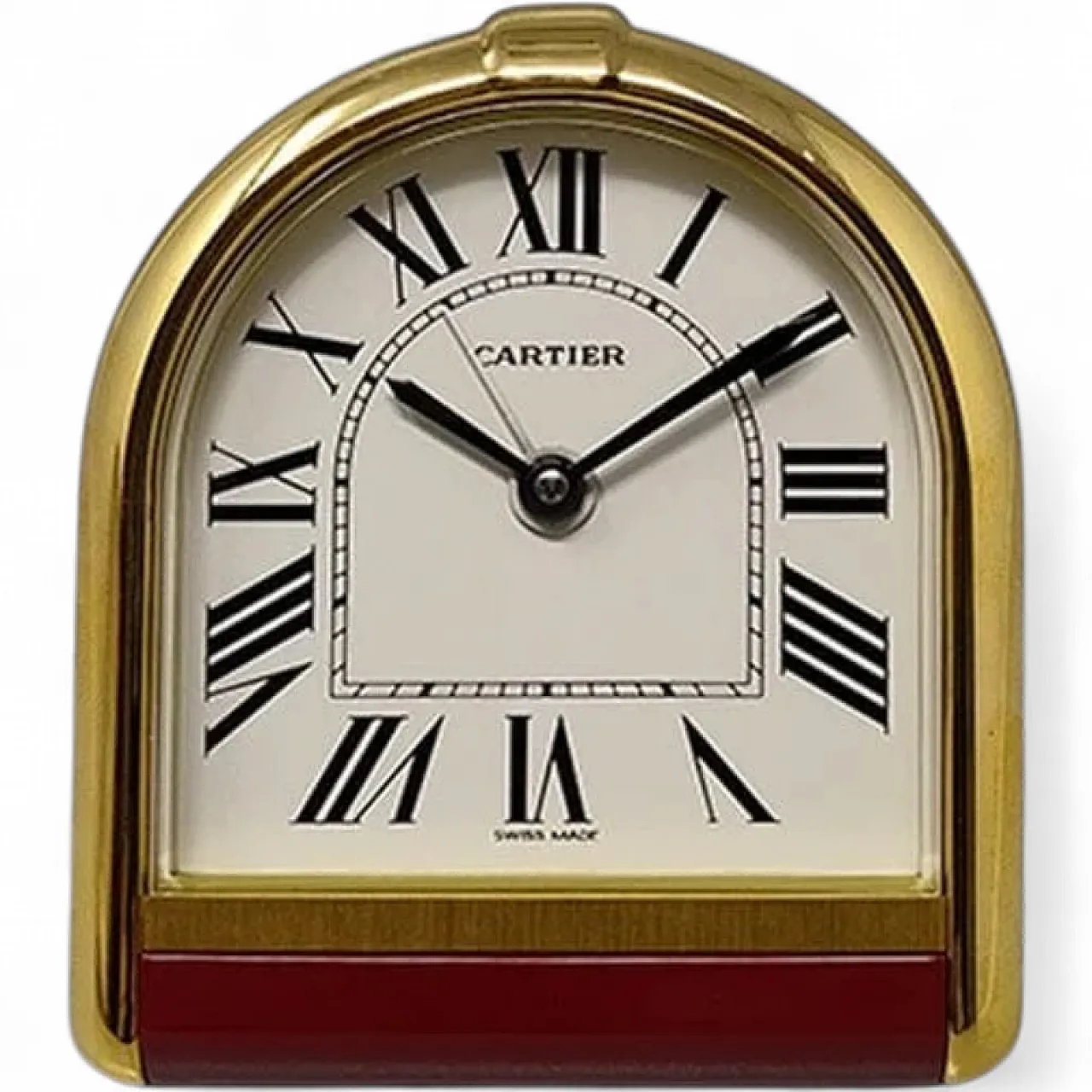 Cartier Romane 18K Gold alarm clock, 1980s 13