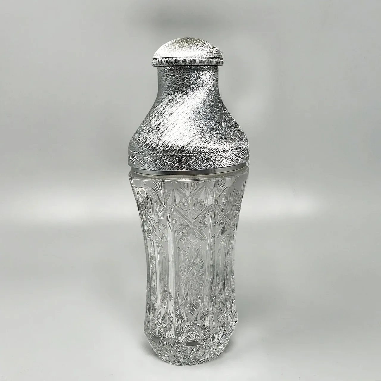 Mid-Century cut crystal & brushed metal cocktail Set by Arir, 1960s 3