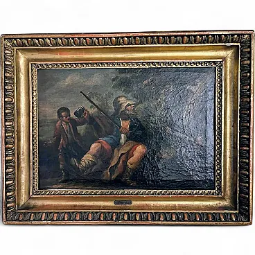 Baroque Battle Scene by Antonio Tempesta, Oil on Canvas, 17th Century
