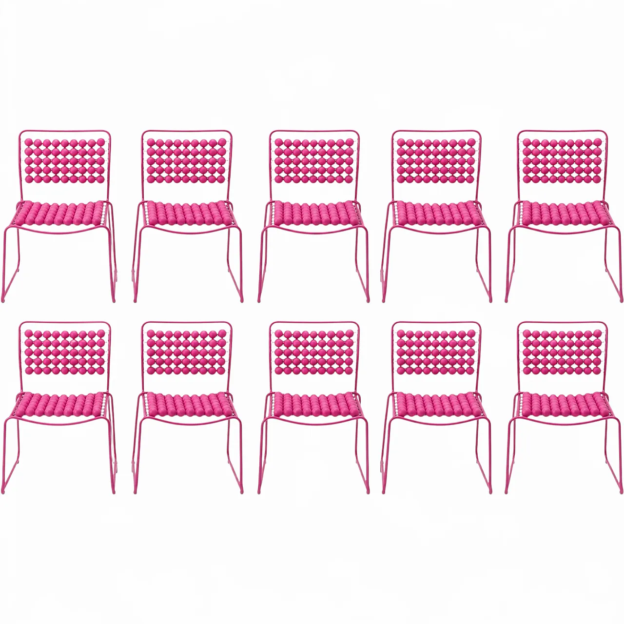 10 Iconic Pop-Art Pink Ball Grid Chair, Late 20th Century 7