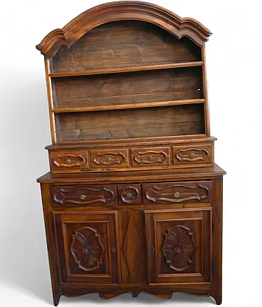 Piedmontese sideboard with plate rack, 19th century