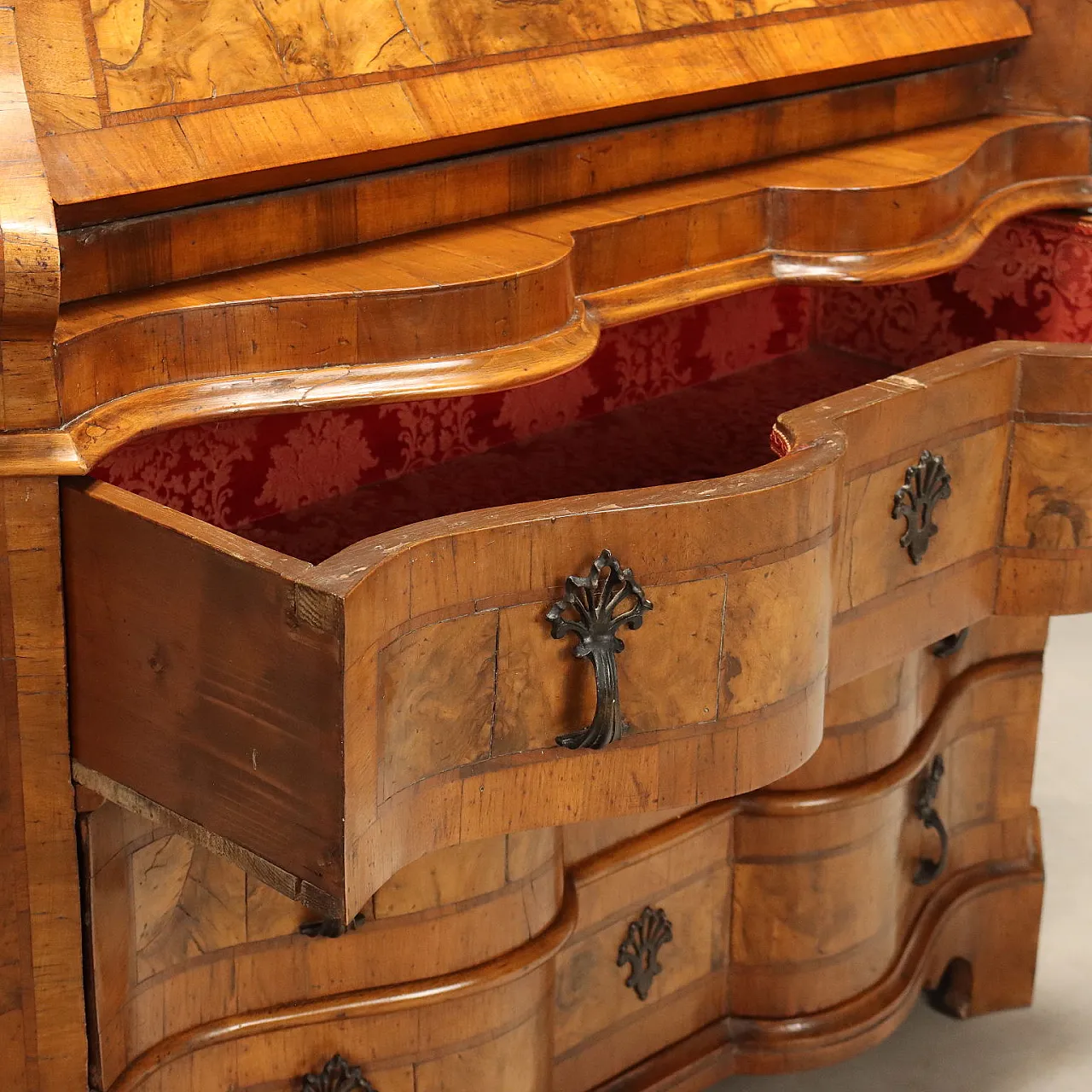 Trumeau in walnut and walnut root, 20th century 10