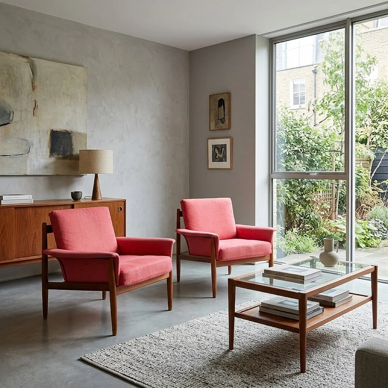 Pair of 118 armchairs by Grete Jalk for France & Son, 1960s 2