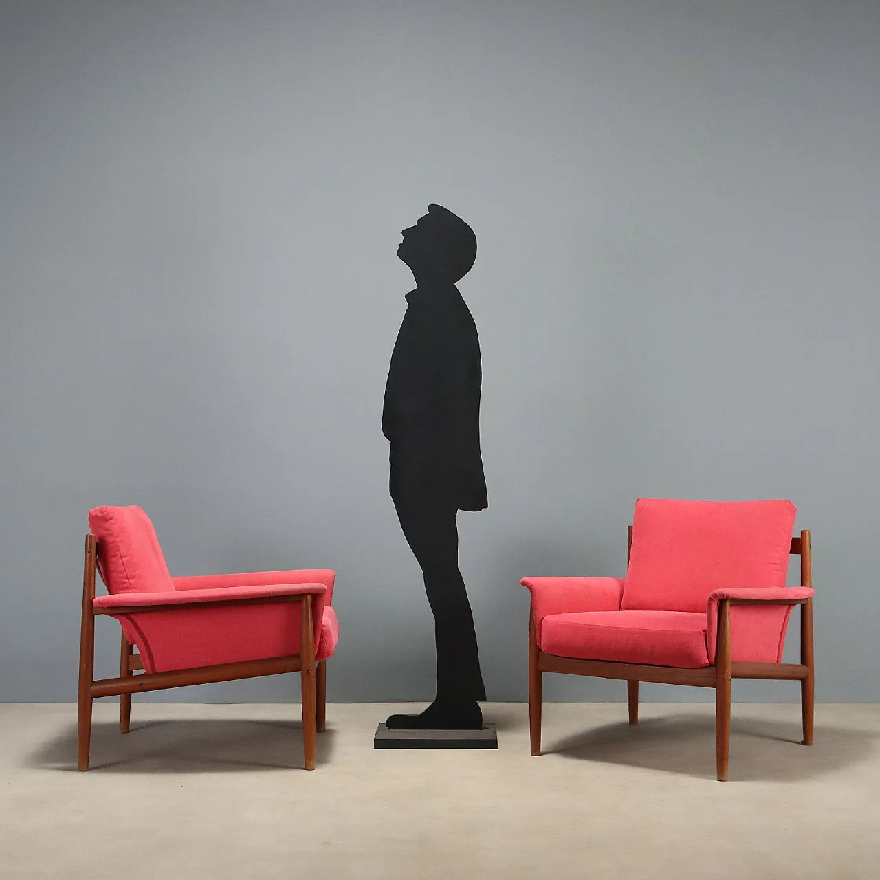 Pair of 118 armchairs by Grete Jalk for France & Son, 1960s 3