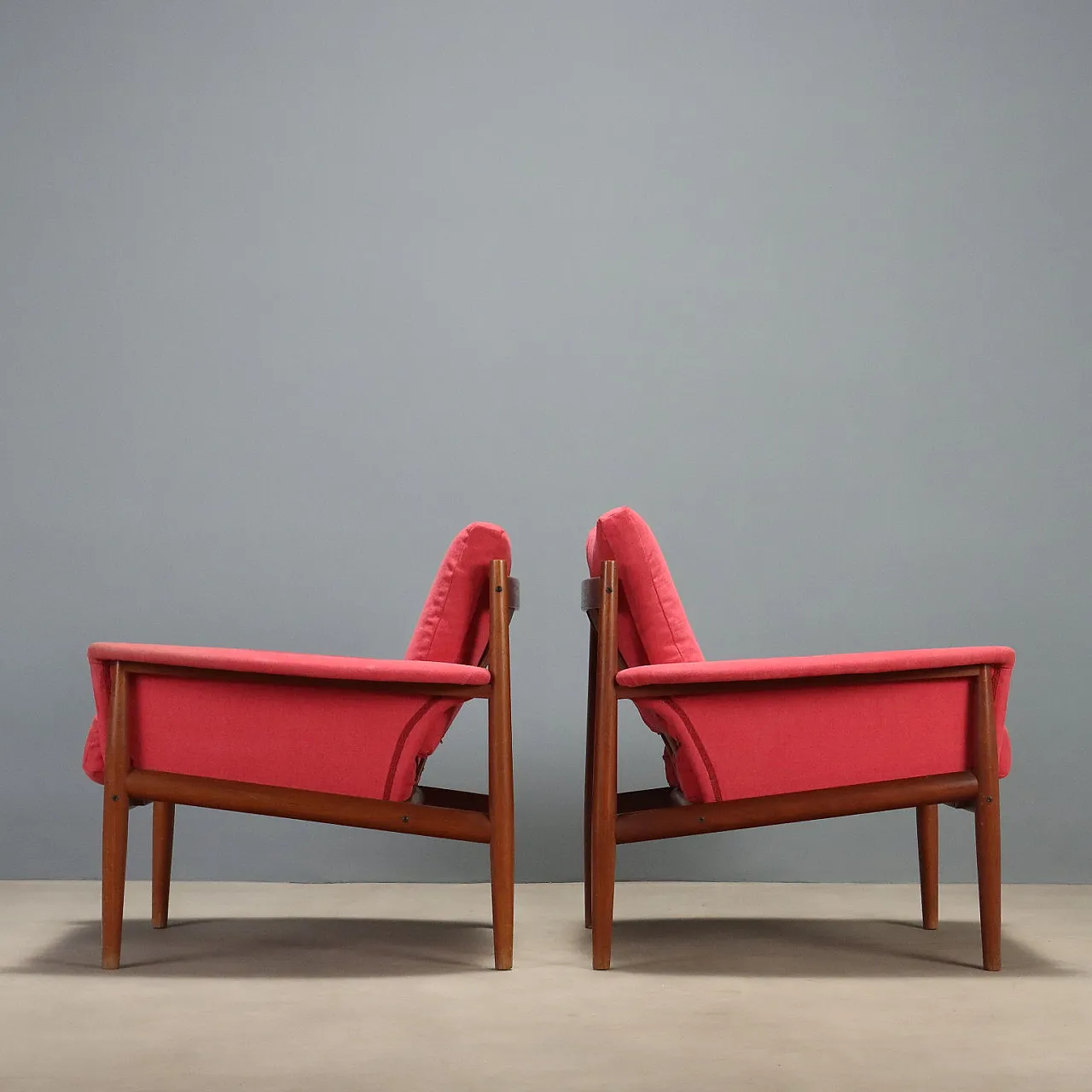 Pair of 118 armchairs by Grete Jalk for France & Son, 1960s 4