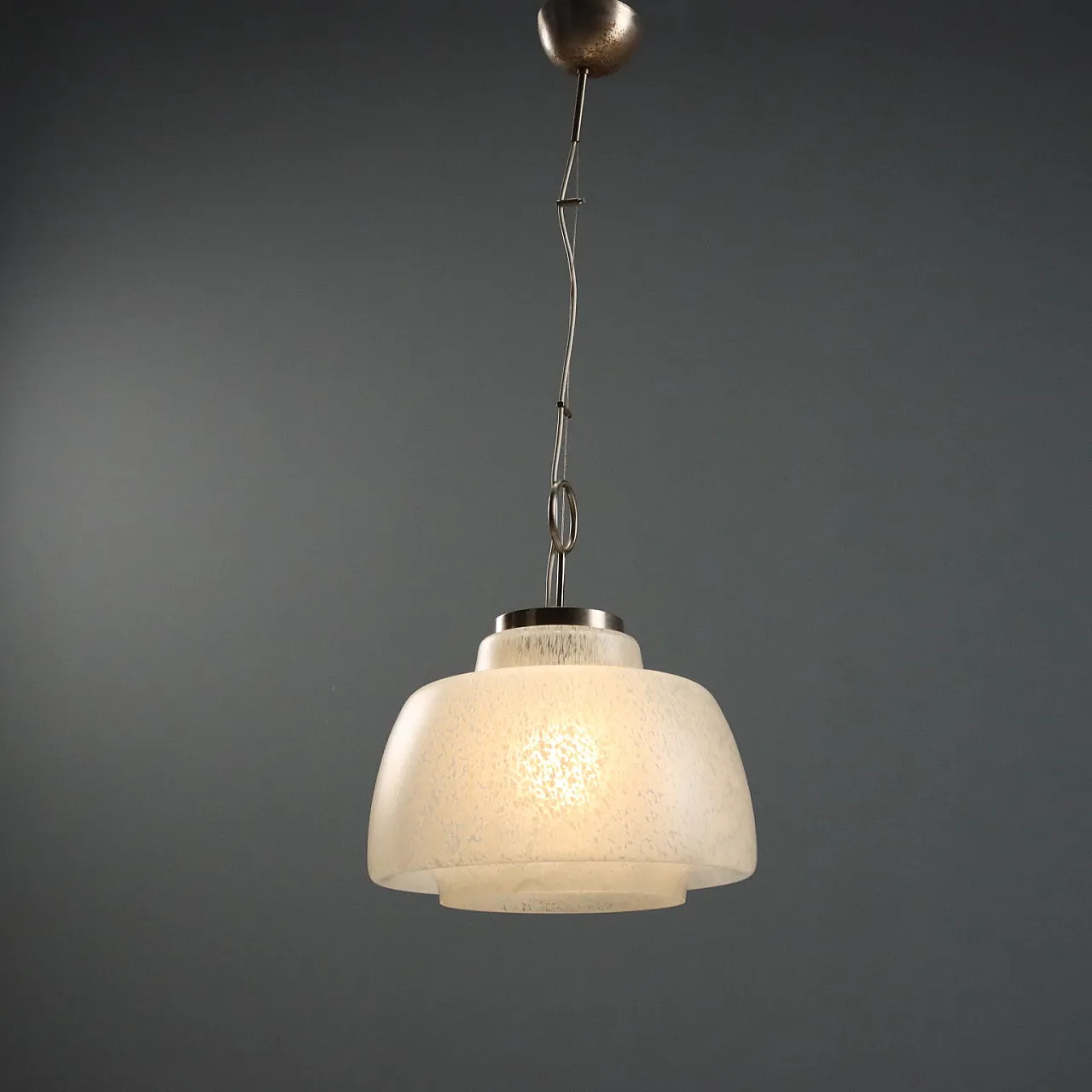 Lampada in vetro lavorato, anni '70 1