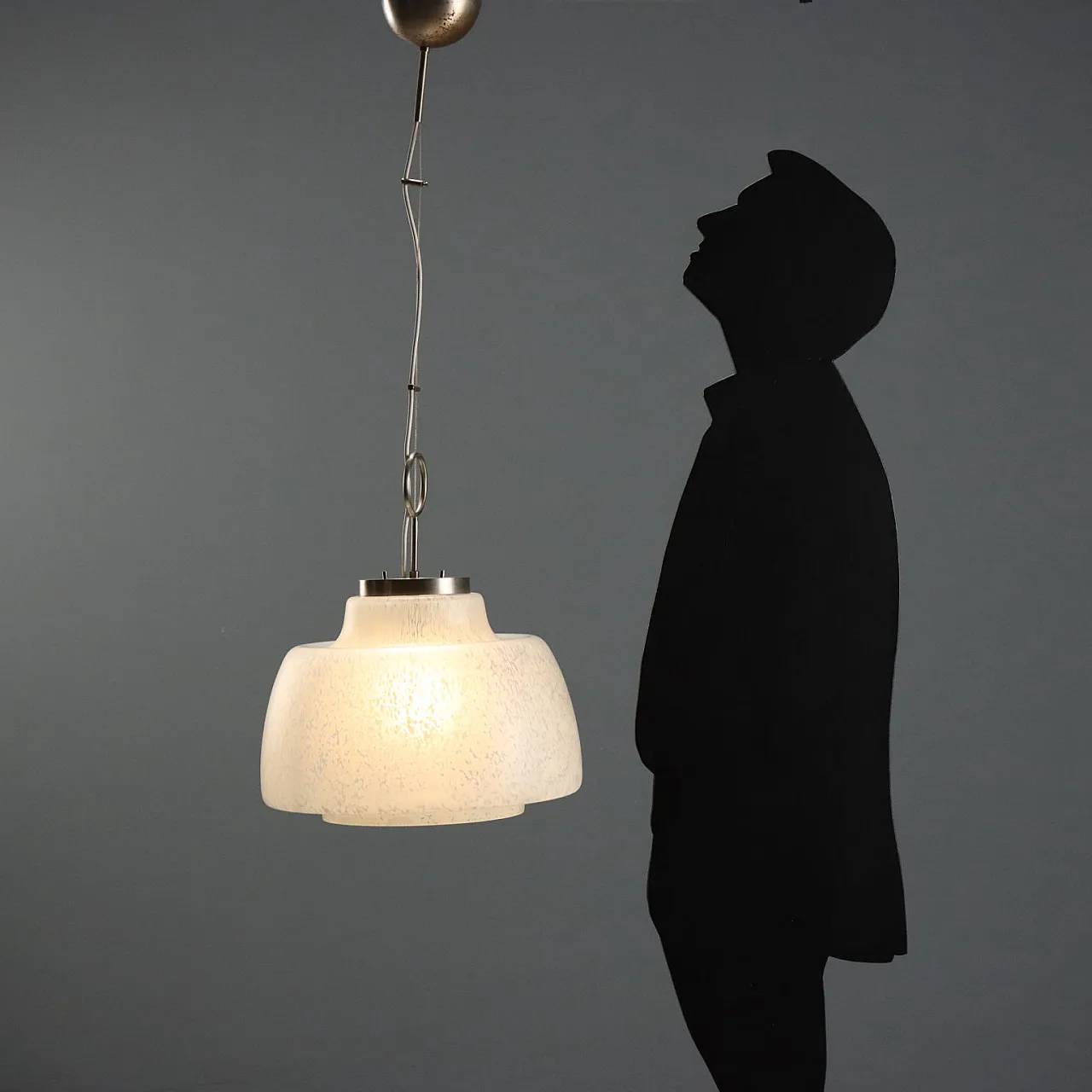 Lampada in vetro lavorato, anni '70 2