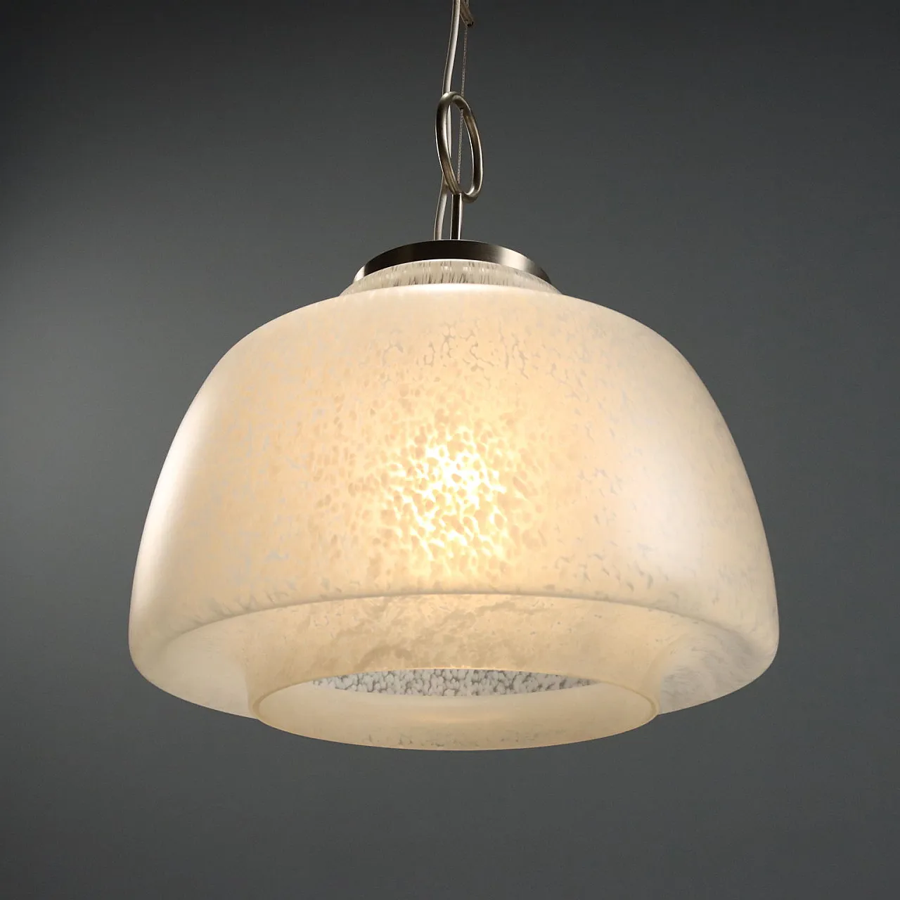 Lampada in vetro lavorato, anni '70 3