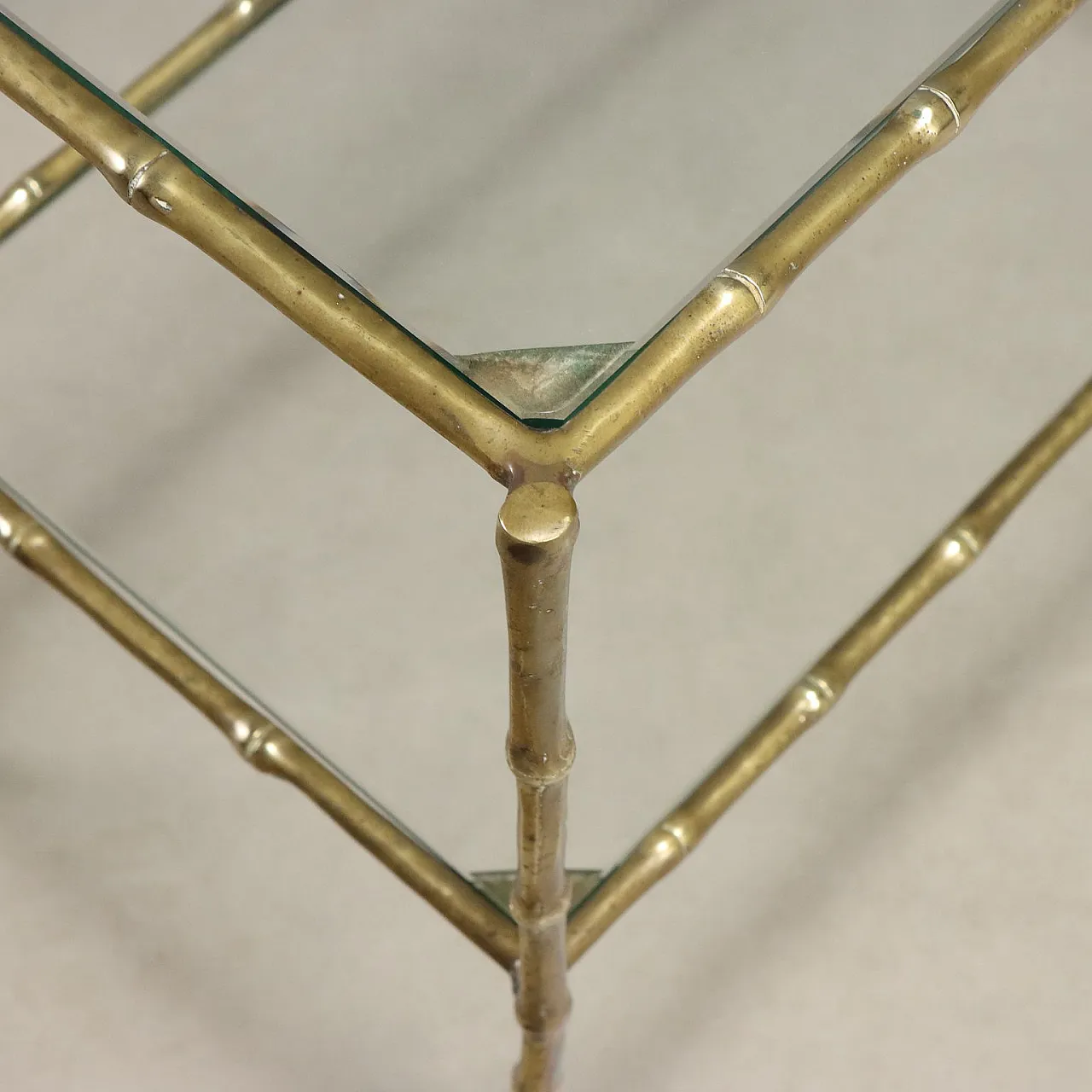 Pair of nest coffee tables with brass legs, 1960s 5