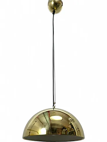 1970s brass dome pendant lamp