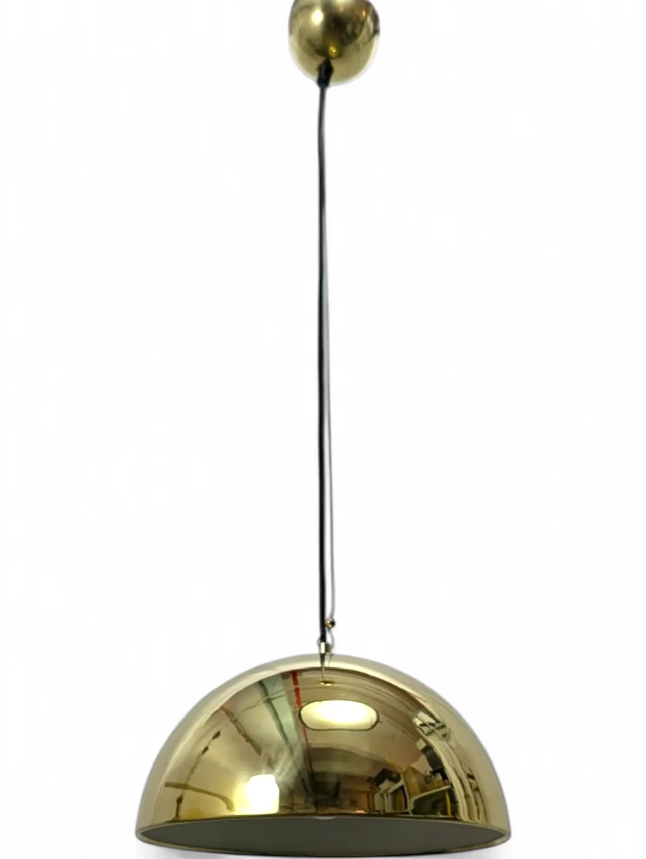 Lampada a sospensione a cupola in ottone anni 70 10