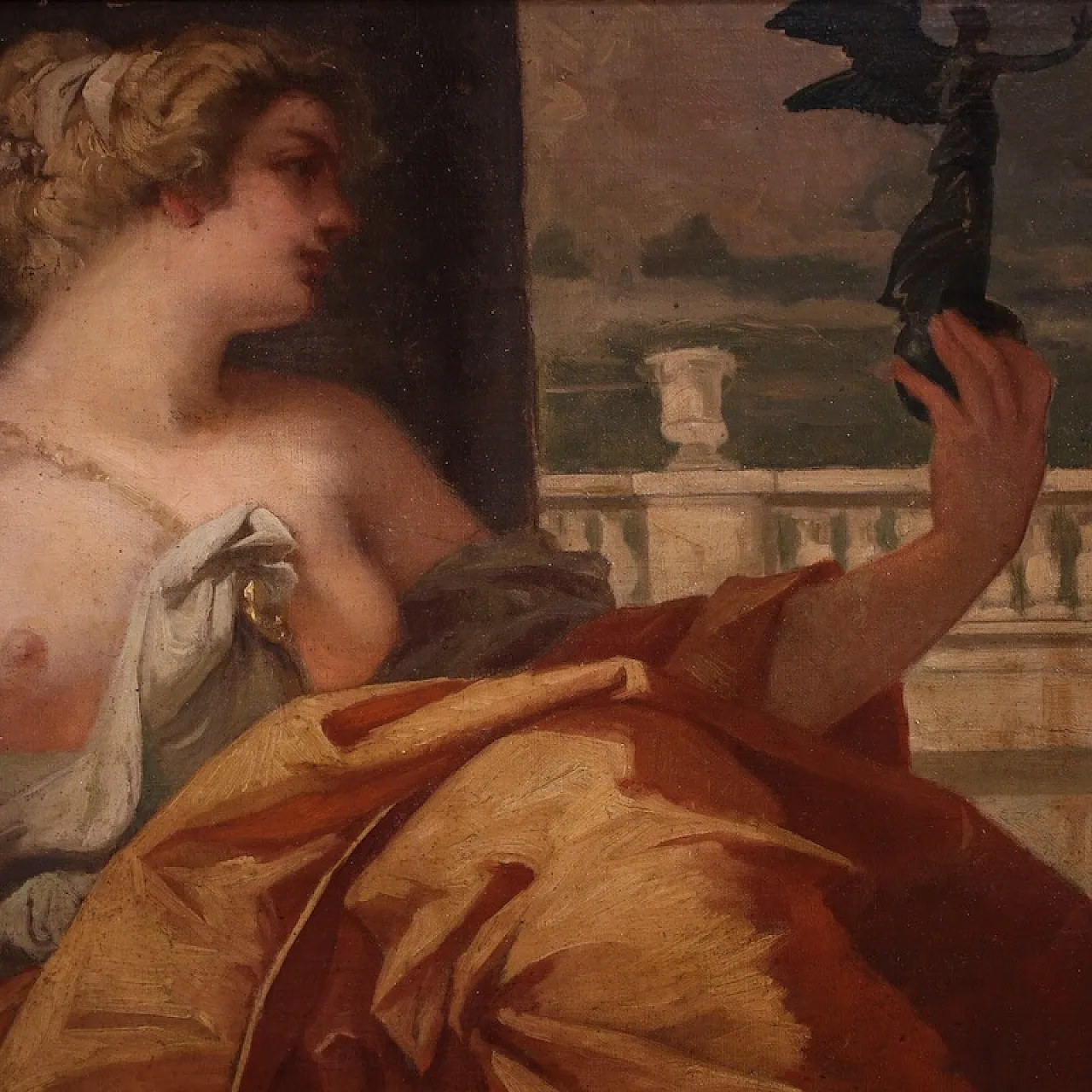 Quadro firmato Pompeo Massani, allegoria della Vittoria, '900 2