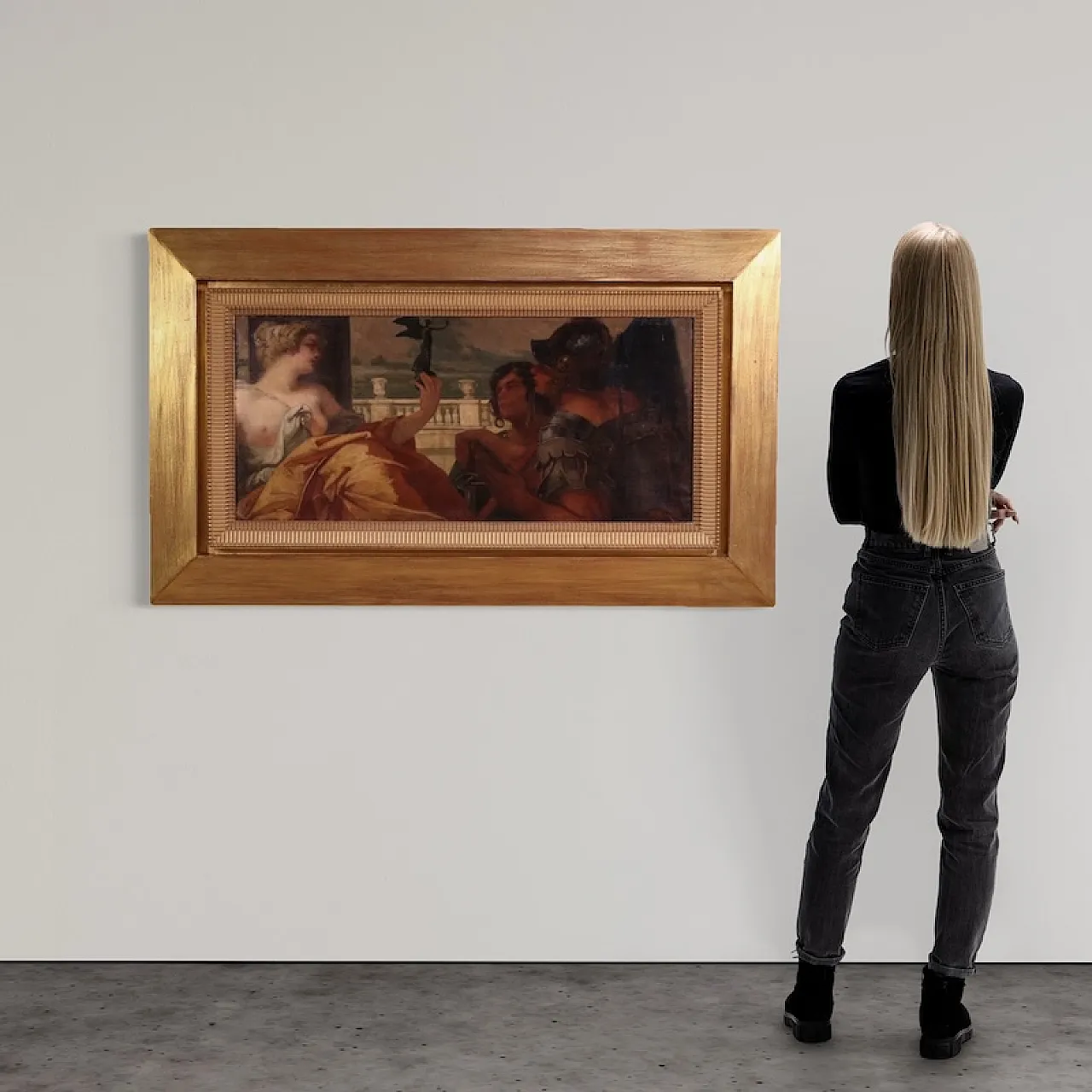 Quadro firmato Pompeo Massani, allegoria della Vittoria, '900 3