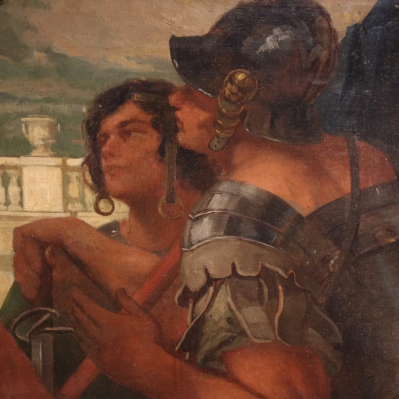 Quadro firmato Pompeo Massani, allegoria della Vittoria, '900 4