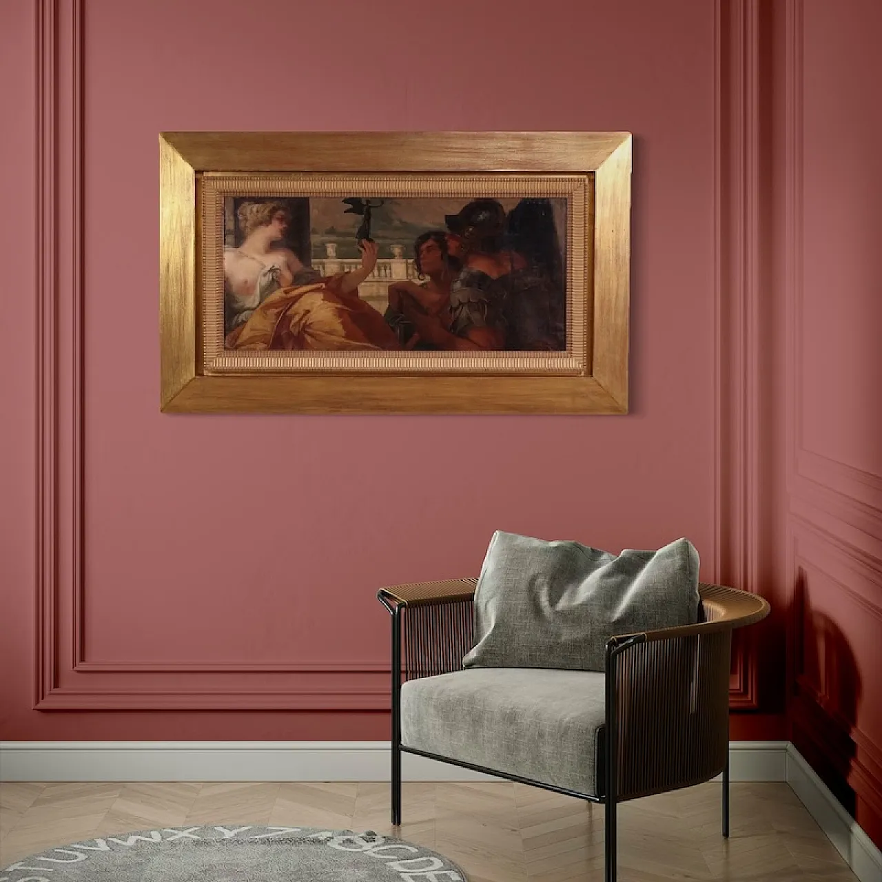 Quadro firmato Pompeo Massani, allegoria della Vittoria, '900 5