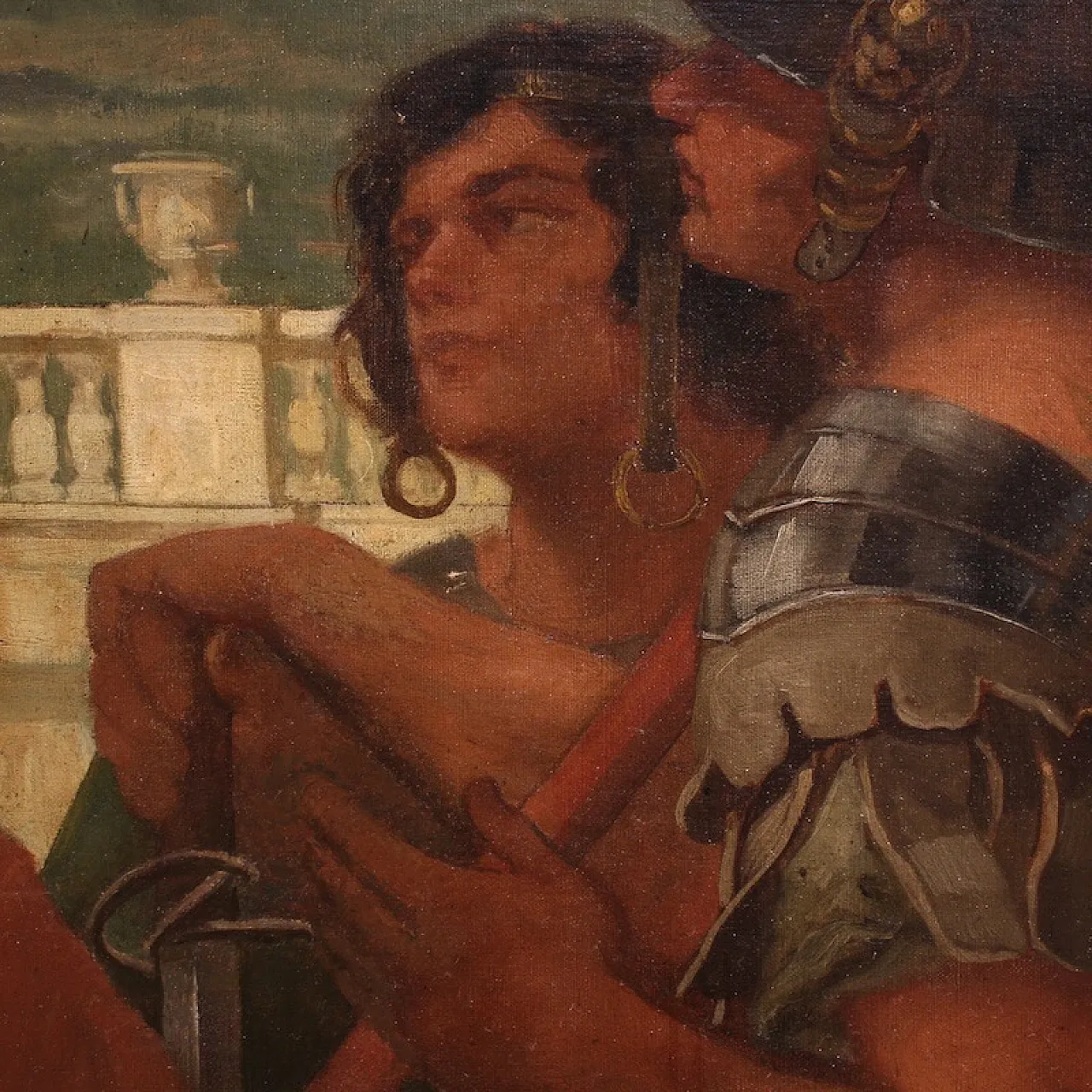Quadro firmato Pompeo Massani, allegoria della Vittoria, '900 6