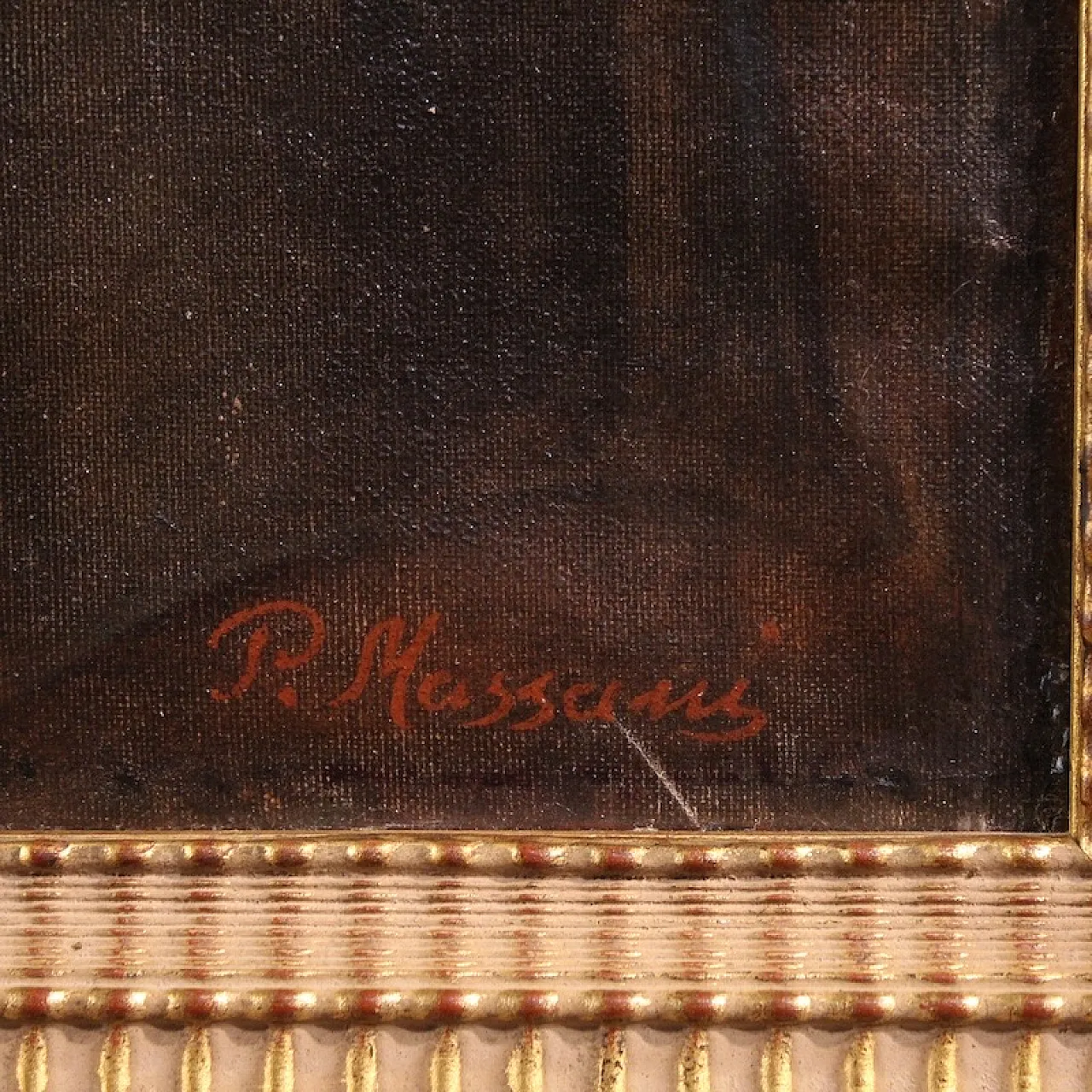 Quadro firmato Pompeo Massani, allegoria della Vittoria, '900 7