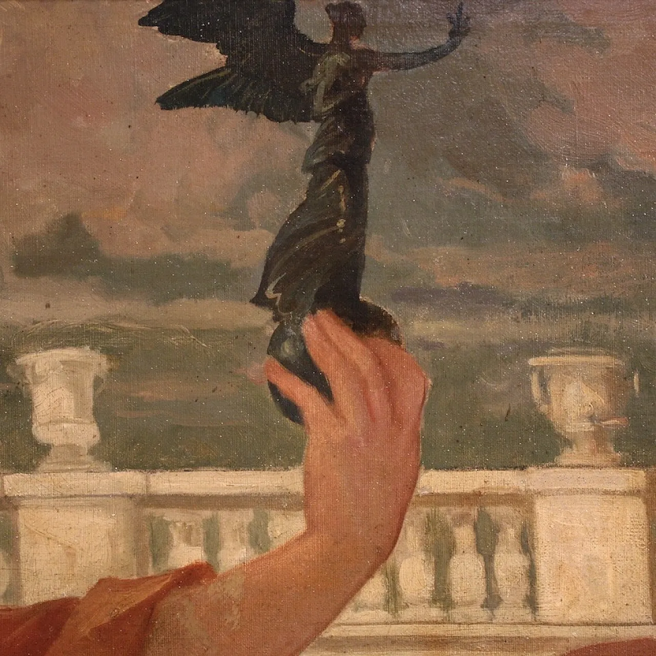 Quadro firmato Pompeo Massani, allegoria della Vittoria, '900 8