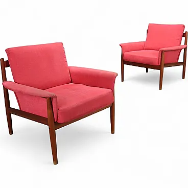 Pair of 118 armchairs by Grete Jalk for France & Son, 1960s
