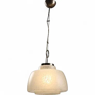 Lampada in vetro lavorato, anni '70