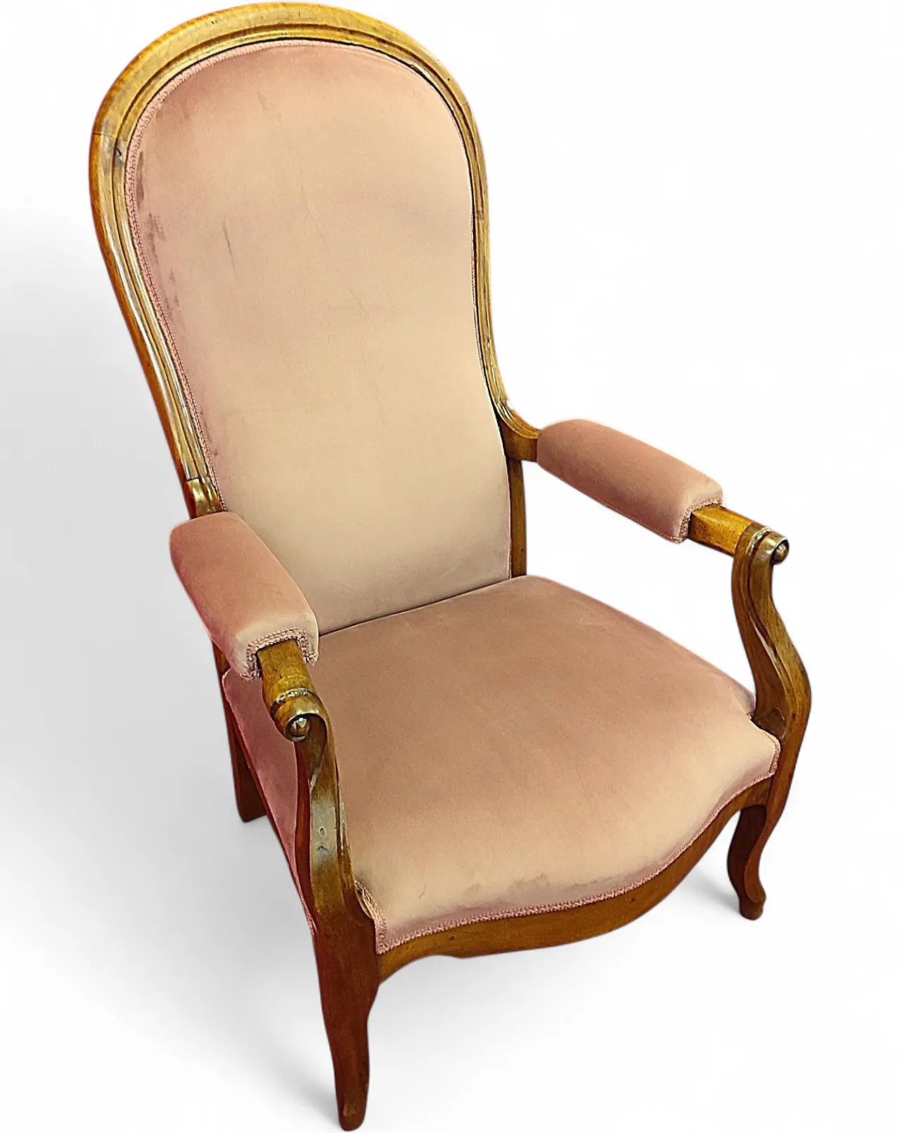 Walnut reclining back chair, 19th century 9