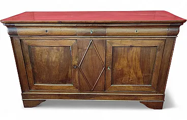 Walnut sideboard with two doors and diamond, 19th century