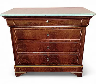 Small mahogany dresser with marble top, 19th century