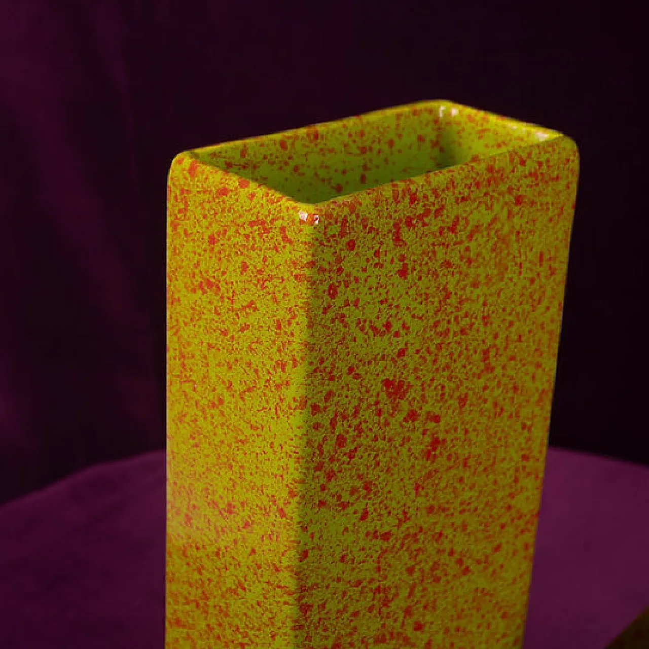 Geometric twin-column ceramic vase Space Age, 1970s 10