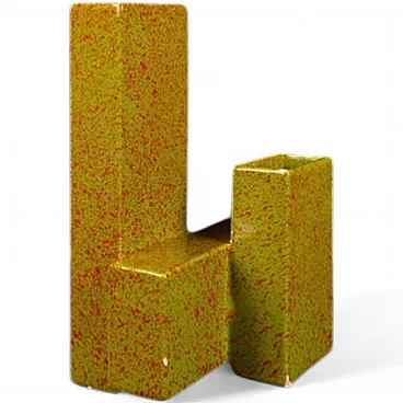 Geometric twin-column ceramic vase Space Age, 1970s