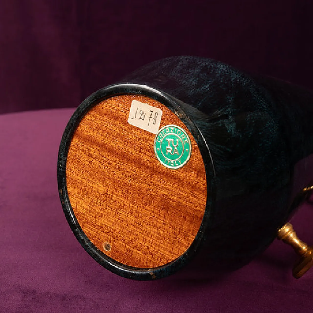 Aldo Tura Mod. 1278D thermos in pergamena e pelle di capra, anni '50 3
